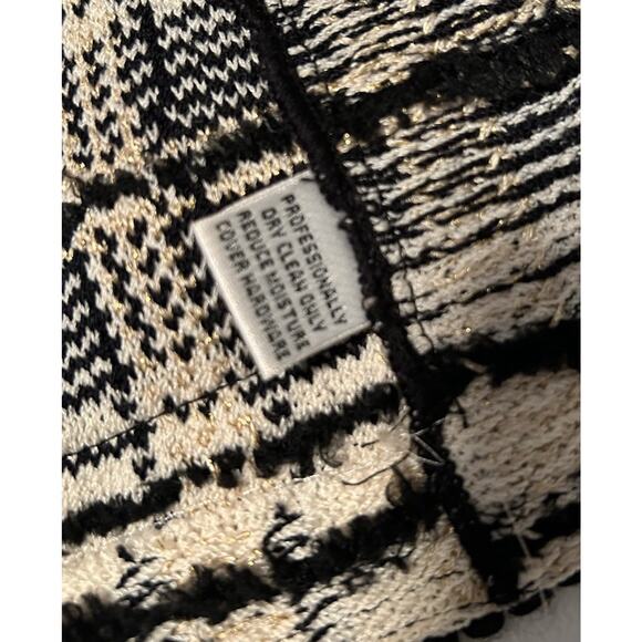 BEAUTIFUL St John collection knit jacket black white gold suit blazer size 14 - Picture 10 of 10
